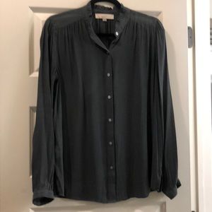 Loft ruffle sheer blouse